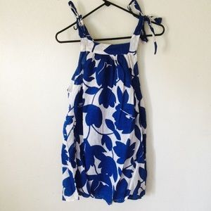 Blue floral top swimsuit cover
